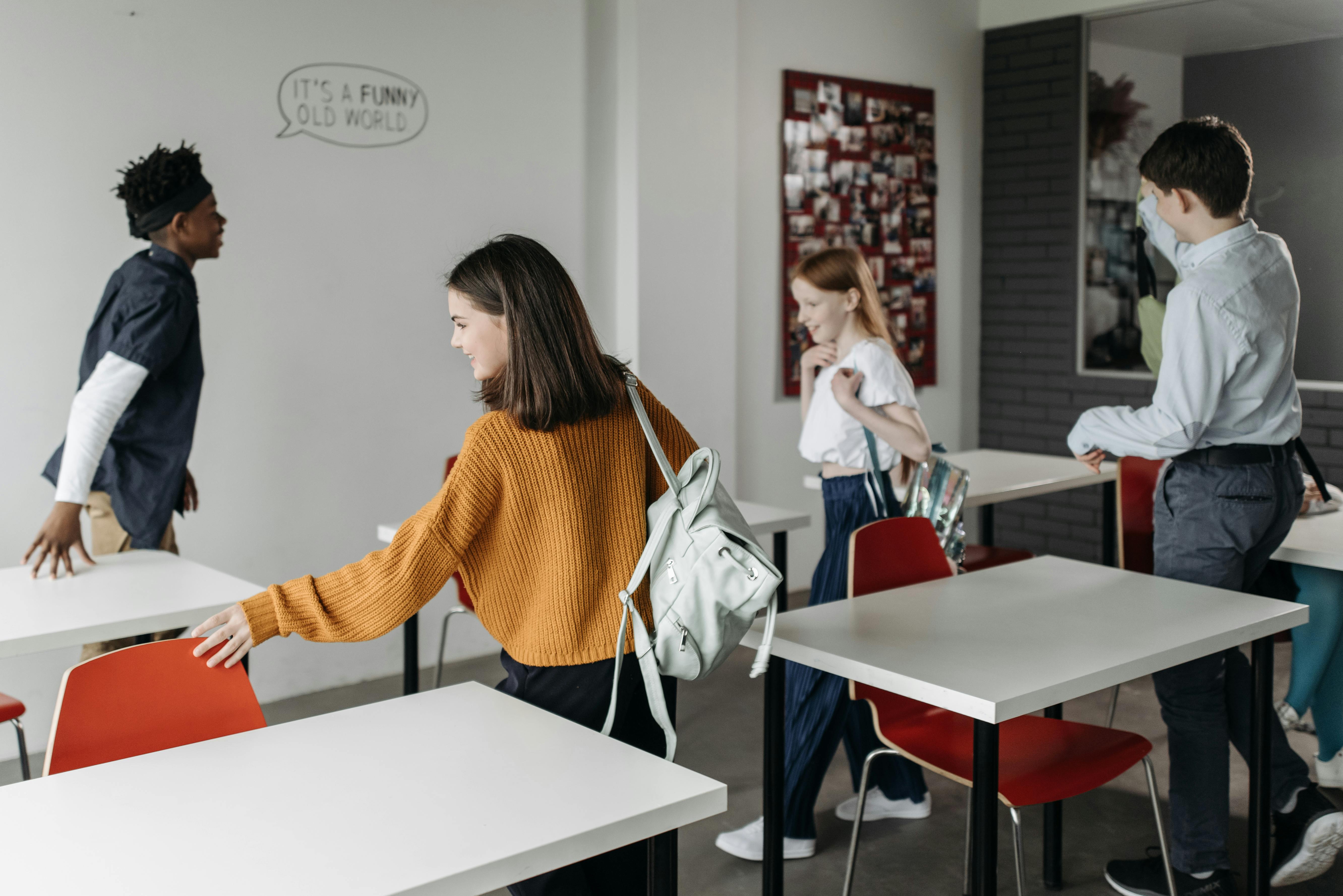 Students in a language classroom